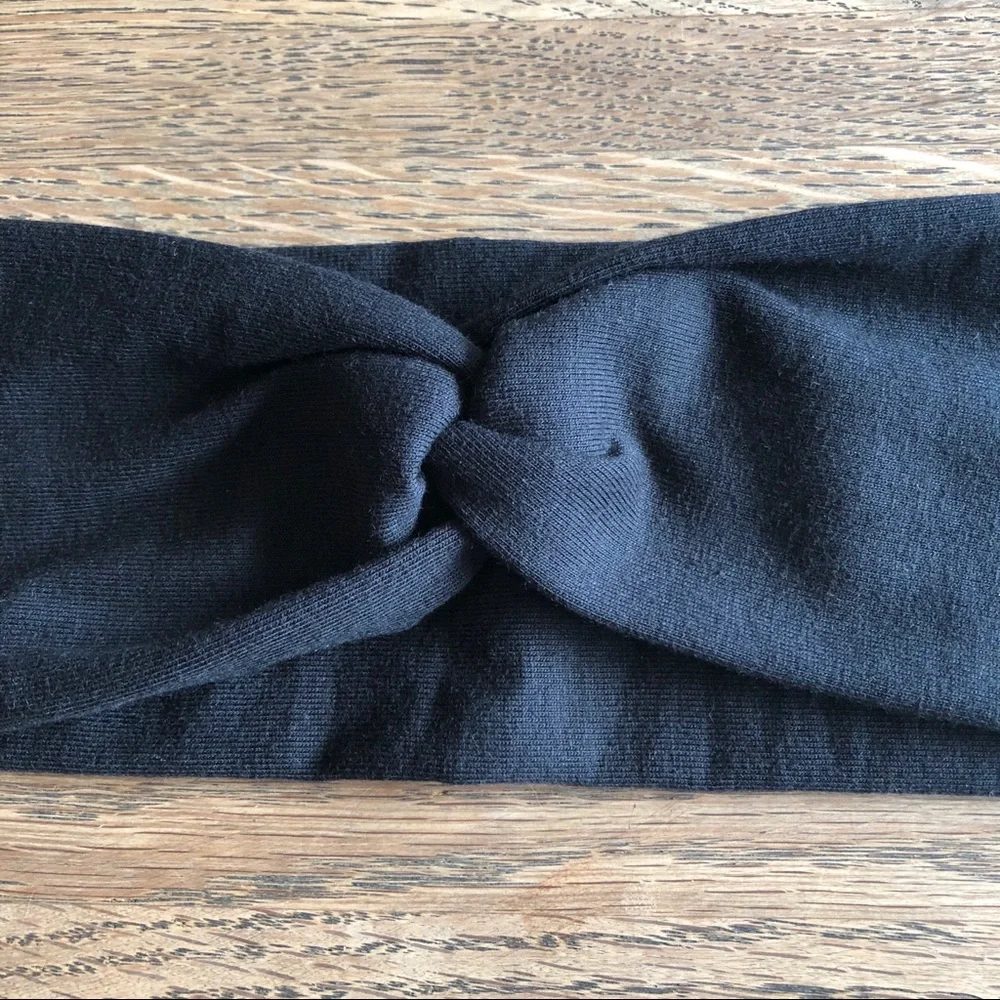 Solid Black Twist Headband NEW